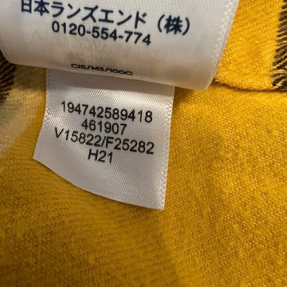 Lands’ End Men’s Yellow Plaid Flagship Flannel Shirt Size XXL NEW w/o Tags - Picture 6 of 10